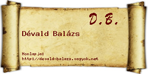 Dévald Balázs névjegykártya