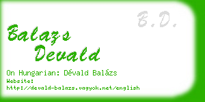 balazs devald business card
